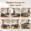 Canapé modulaire à assise profonde en L rembourré avec coussins Modern Modern-1179766504-1179766509