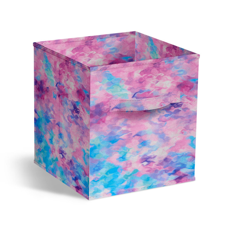 11" Foldable Storage Cubes with Handles inTie Dye Purple 1 Piece