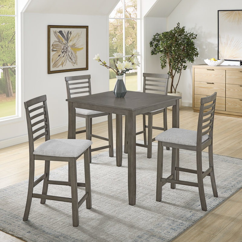 Xyora Retro Dining Bar Table Set with Ergonomic Chairs, Space-Saving Storage