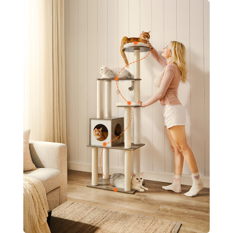 165cm H Cat Tree, Greige