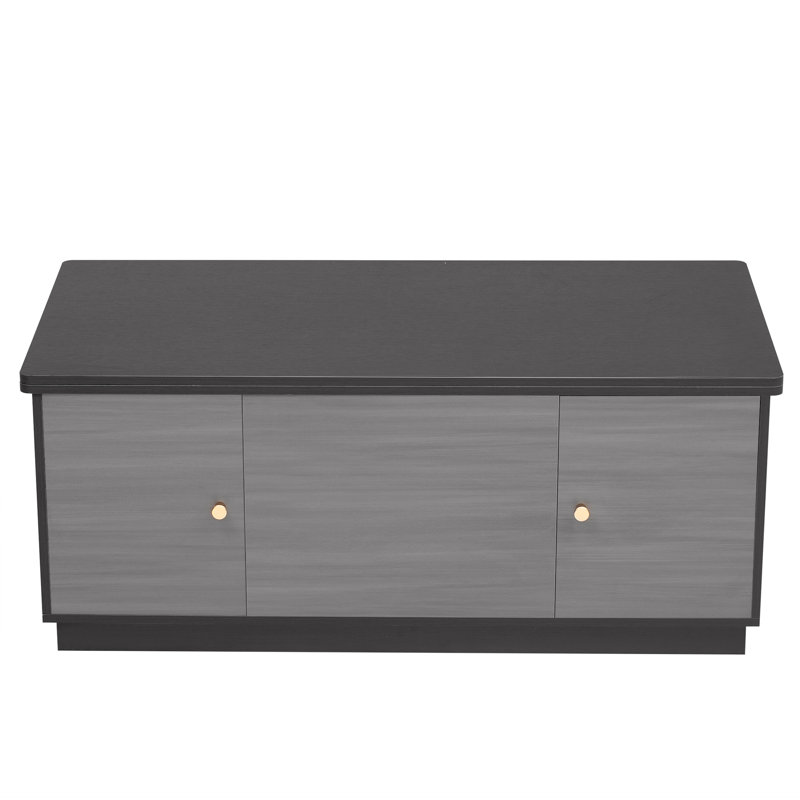 Table basse rectangulaire moderne à plateau relevable multifonctionnel avec rangement