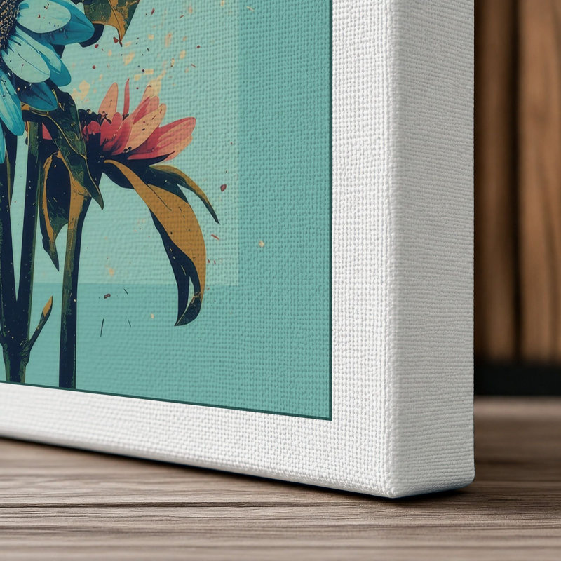 Gerbera Cluster Botanical - Wrapped Canvas, 18x12 - 45.7 x 30.5 cm, White Border