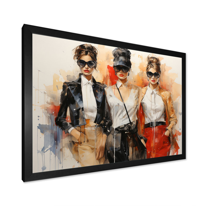 Fashion Woman Walk VI - Imprimé, H 16 po x l 32 po x P 1 po, Cadre simple noir