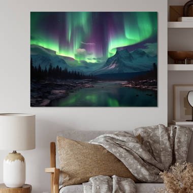 Northern Lights Snow Globe (Fishing Variant) Canvas Print for