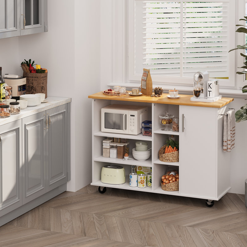 Catoosa Kitchen Island Cart, White