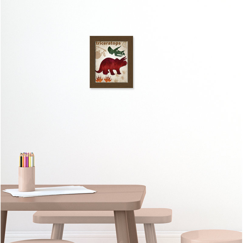 Adhésif décoratif dinosaures-04 ', H 12 po x l 10 po x P 0,625 po, Cadre plat noyer