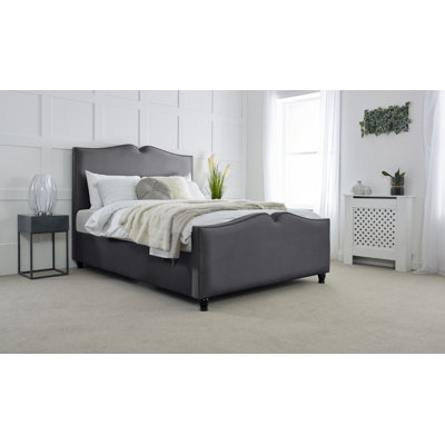 Chinenye Upholstered Velvet Sleigh Bed