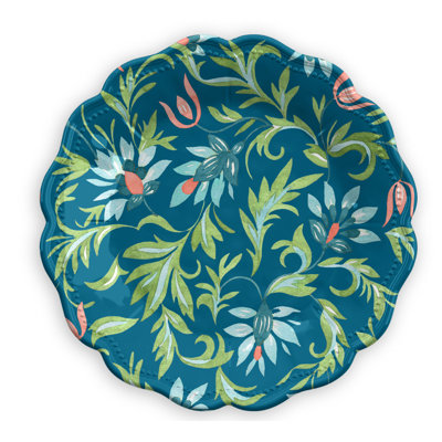 Duran Chinoiserie Botanical 14" Melamine Salad Plate
