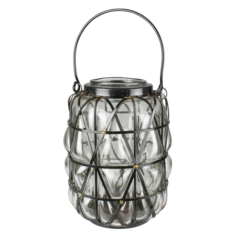Blown Glass Lantern, 8.50" H x 6" W x 6" D