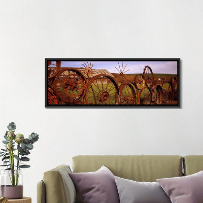 " Old barn with a fence made of wheels, Palouse, Whitman County, Washington State, USA #2 " Color Photography Print