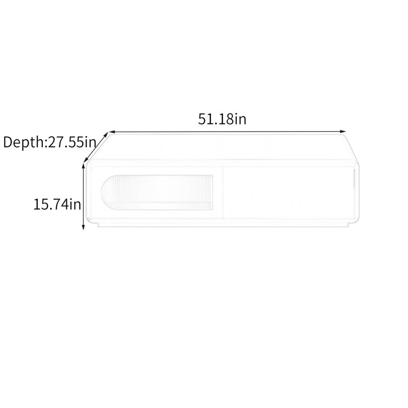 Table basse de luxe avec rangement moderne, H 15,74 po x L 51,18 po x l 27,55 po