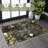 MAVAL Black/Gold Washable Rug Abstract Area Rug