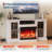 59" Fireplace TV Stand 24" 3 Sided Glass Electric Fireplace, 12 Colors LED Lights Flame, 750W/1500W-567721542