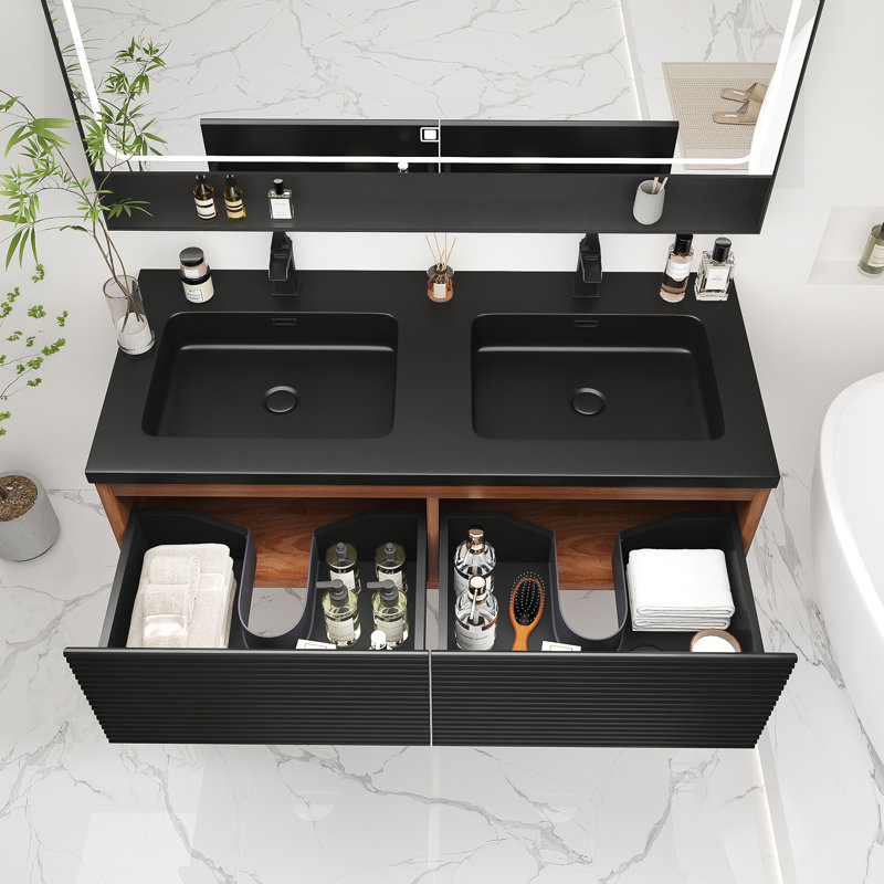 46.93" Wall-Mount Double Bathroom Vanity Base Only