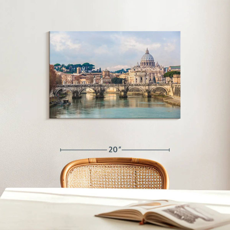 Ravi River Tiber In Rome, 16" H x 24" W