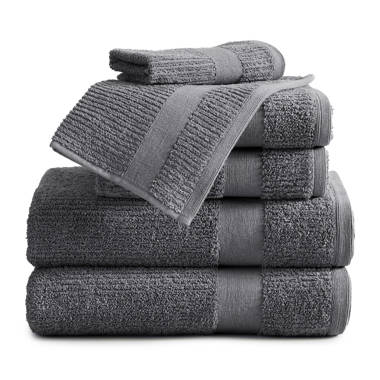 Tommy Bahama Island Retreat 6-Piece Grey Cotton Towel Set, Gray