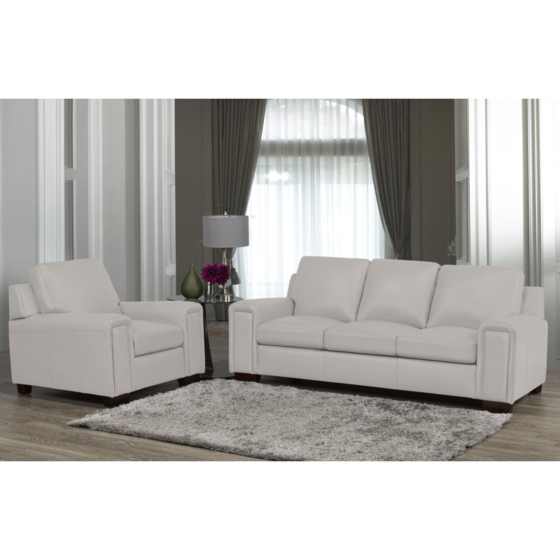 Fauteuil Edgmon, Cuir gris nuage
