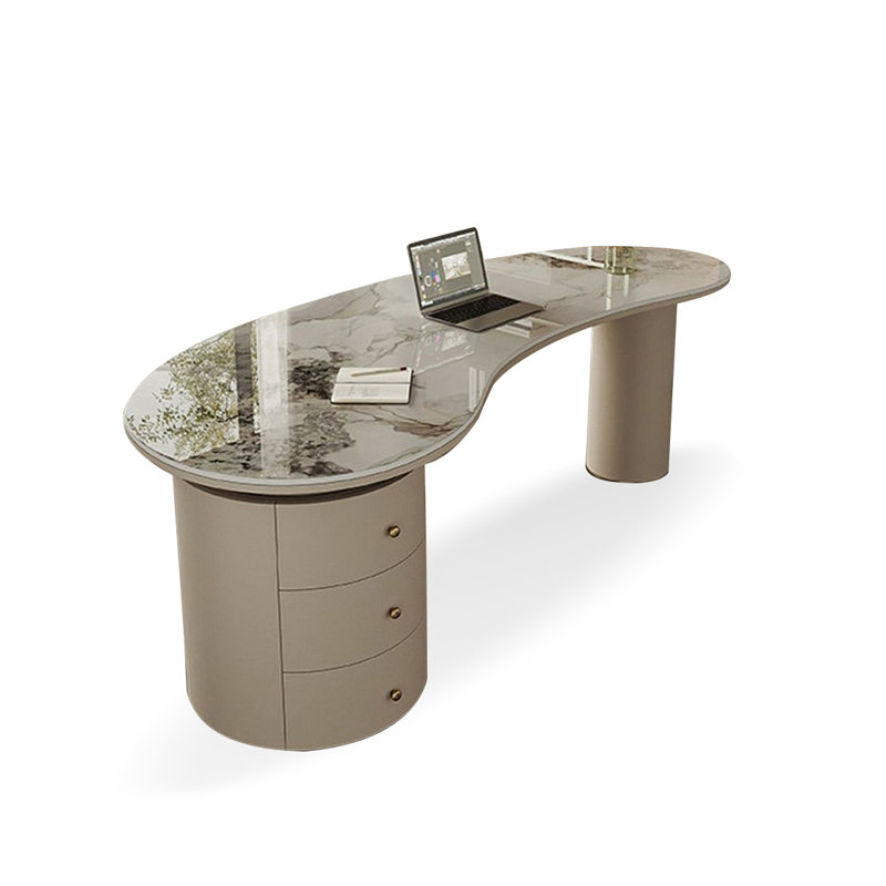 Sintered Stone Office Desk,Executive Desk,Writing desk  with Drawers, 29.53" H x 55.12" W x 29.53" D 