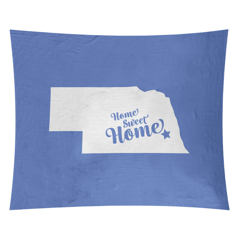 Tapisserie Home Sweet Lincoln, H 27,5 po x l 37,5 po, Bleu