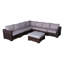 Fully Assembled 122'' Wicker Reversible Sectional Sofa For Outdoor Patio