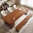 Nut-brown Rectangular Solid Wood with 2 drawers Executive Desk-121429659