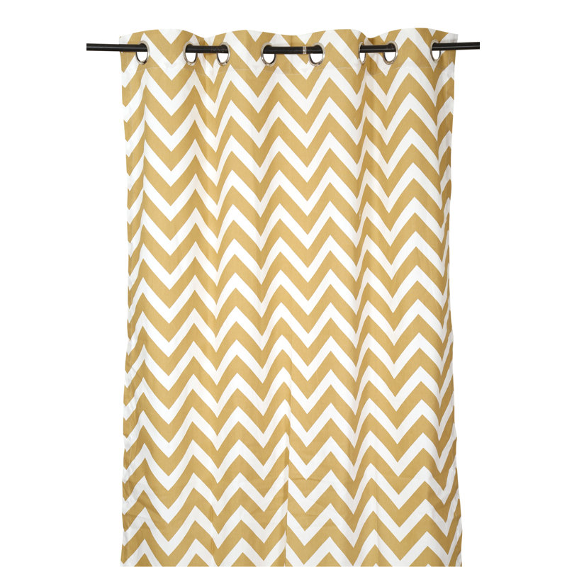Briar Creek Cotton Semi Sheer Curtain Single Panel, 55" W x 84" L, Latte
