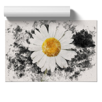 White Daisy Watercolour - Frameless Print