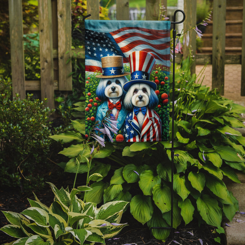 Drapeau All American Garden, Bleu clair / rouge / blanc havanais