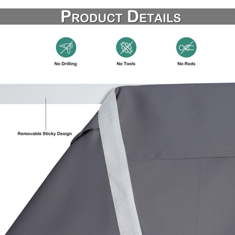 Panneau de rideau occultant en polyester Jaseir, Gris, L 26 po x L 66 po