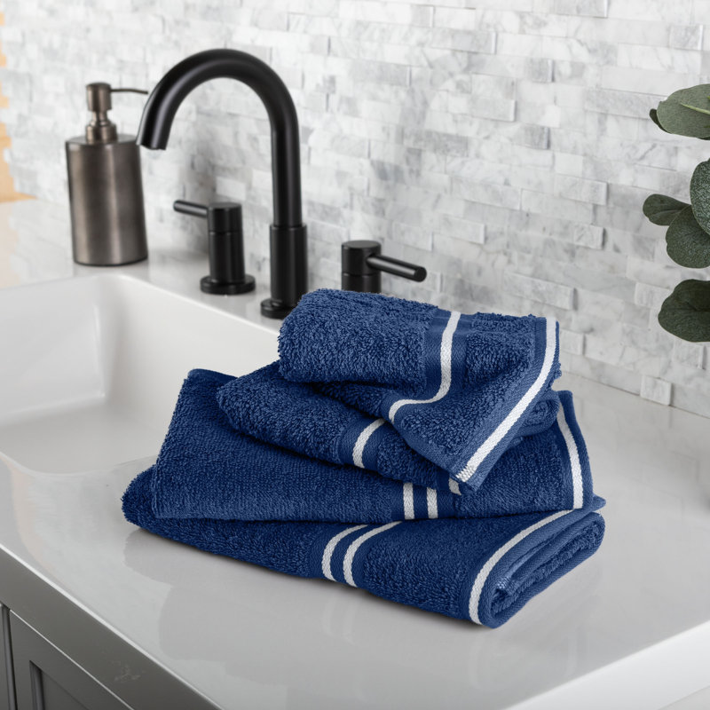 Ensemble de serviettes 8 pièces Plymouth Home - Accessoires de salle de bain en coton avec 2 serviettes de bain, 2 serviettes à main, 2 débarbouillettes et 2 débarbouillettes