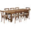 Ensemble de table de ferme pliante rustique Aylar avec chaises Ã  dossier croisÃ© et coussins-1863064629-1790253921