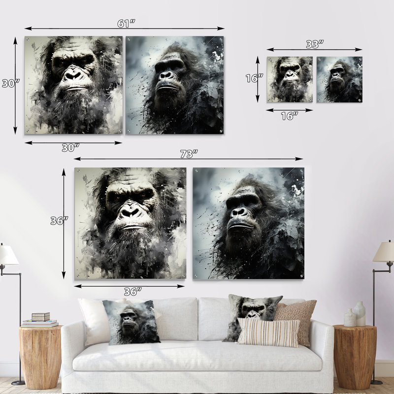 Minimalisme monochromes monochromes - ensemble d'art mural en acrylique sur pieds Bigfoot, H 16 po x l 33 po