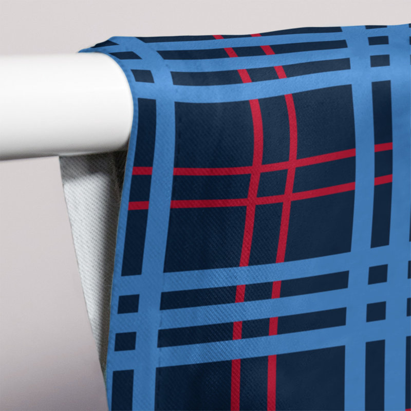 Room Darkening Curtain Single Panel, Black/Blue/Red