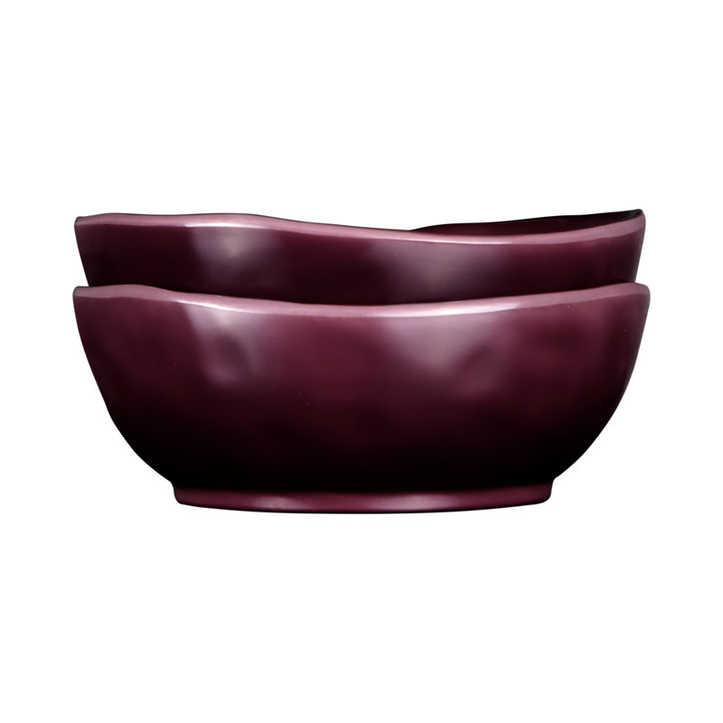 Maya 6" Melamine Irregular Round Bowl, Purple
