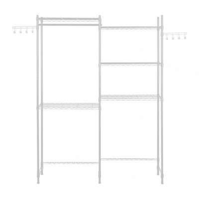 Étagère de rangement au-dessus de la laveuse et de la sécheuse, séchoir à linge à 6 niveaux avec tringle et crochets, tablettes réglables au-dessus de la laveuse et de la sécheuse, étagère de rangement pour la salle de lavage