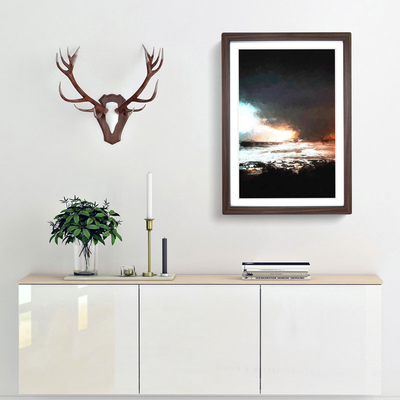Portstewart in Northern Ireland in Abstract - Framed Print, Walnut, 76cm H x 50cm W x 2cm D