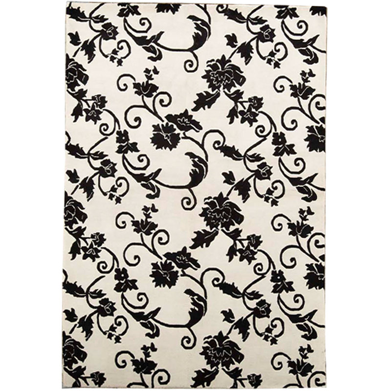 Hand-Knotted High-Quality Ivory Area Rug