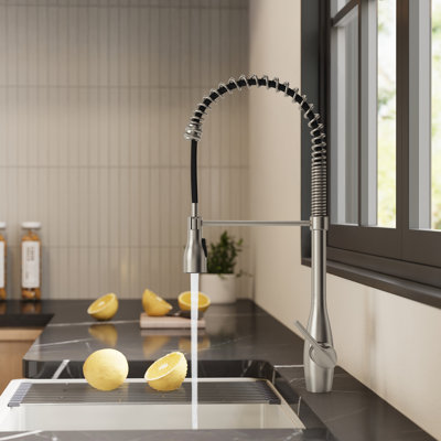 Robinet de cuisine extractible à poignée simple de style commercial