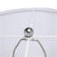 Lampe de table cylindrique en marbre blanc et verre avec abat-jour tambour en tissu doux