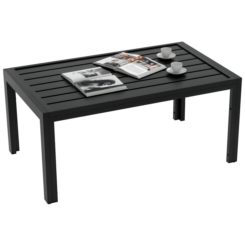 Avangelina Rectangular Metal Outdoor Coffee Table , 40'' in. W 24'' in. D