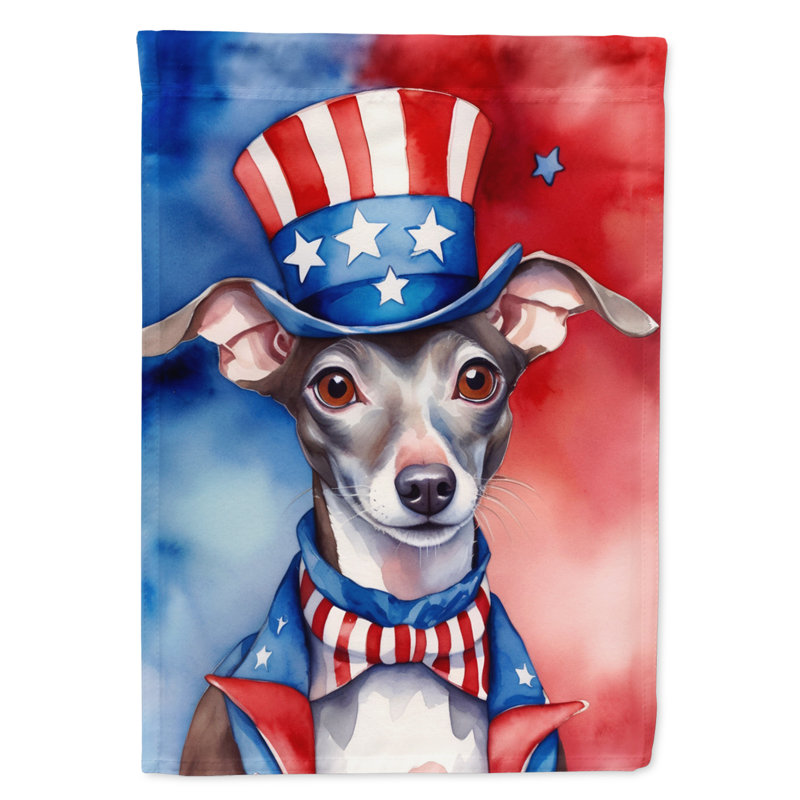 Patriotic American House Flag, Italian Greyhound