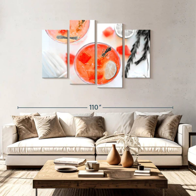 Yarlin Pop Melon d'eau cocktail, H 48 po x l 75 po