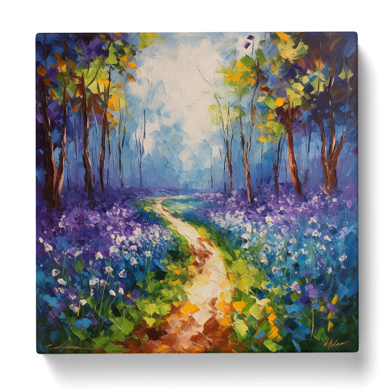 Bluebell Field Palette Knife No.2 - No Frame Print, 35cm H x 35cm W x 3cm D