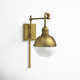 Ostara Single Light Glass Dimmable Plug-in Swing Arm Sconce