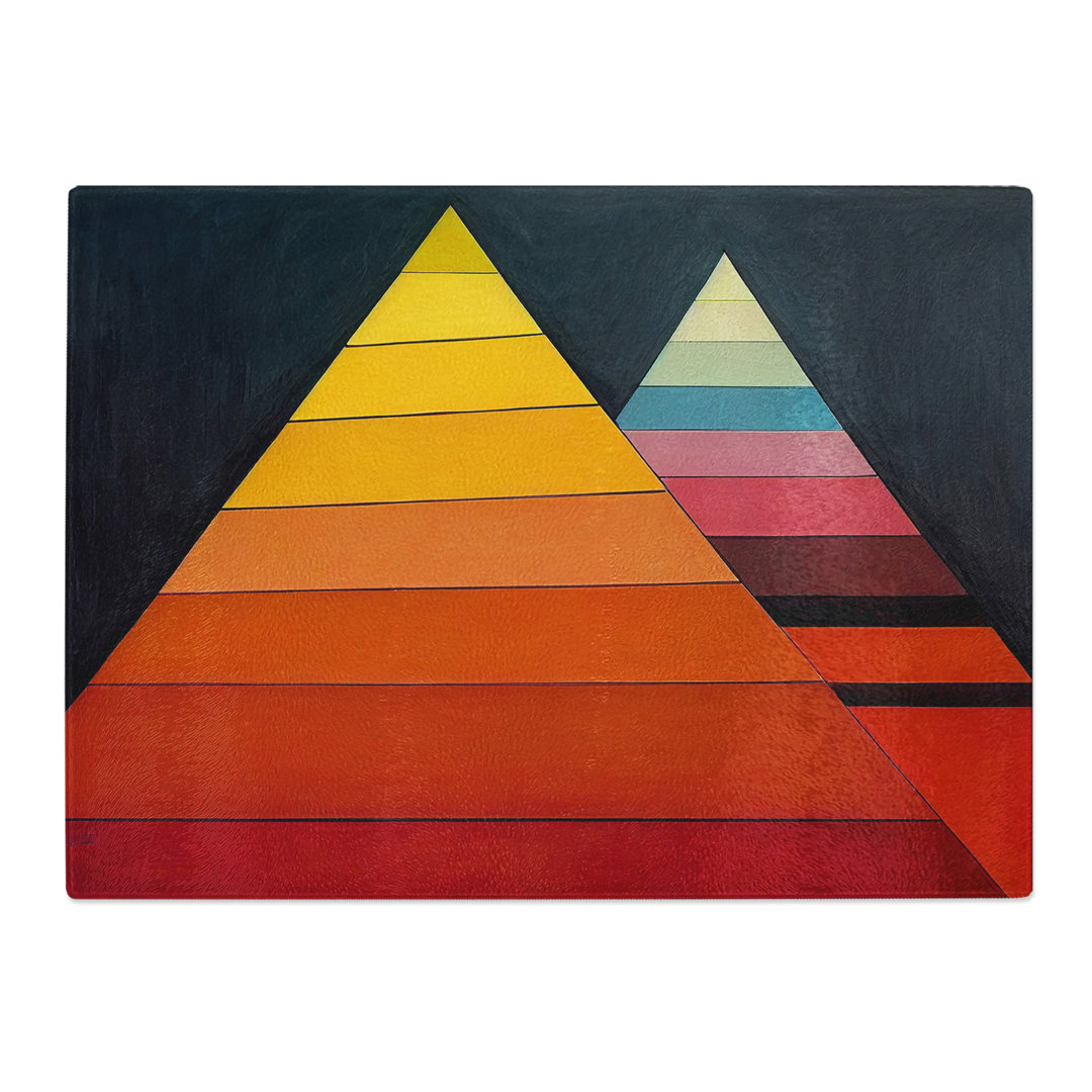 Geometric Pyramids Vol.3 Abstract  Glass Chopping Board