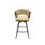 Tabouret de bar pivotant brun de 360 degrés. Revêtement en cuir technique, base, siège rembourré pour îlot de cuisine, restaurant, café et 2 tabourets. Cuir, pivotant, cadre, barres, tavernes, restaurants