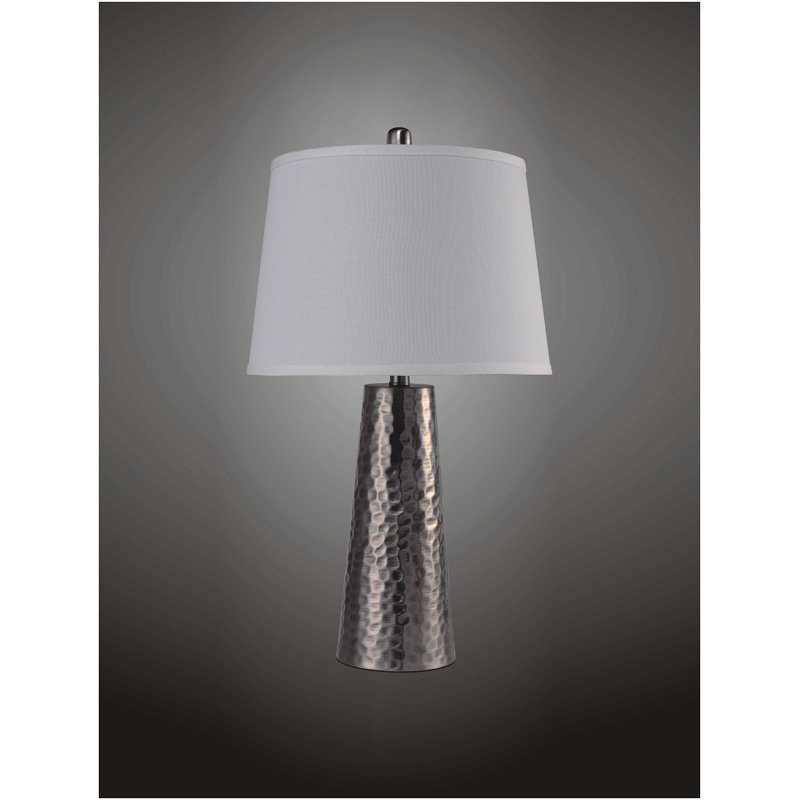 25"H Silver Leaf Hammered Table Lamp (1Pc/Ctn) (2.15/6.97)