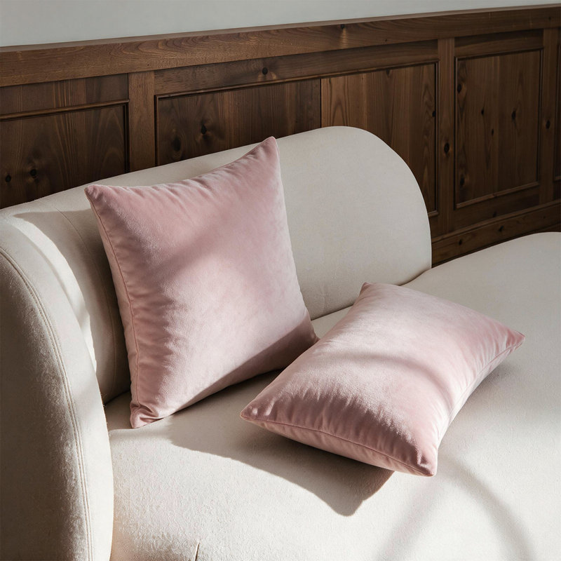 Ensemble de housses de coussins décoratifs en velours doux pour canapé, canapé, lit et salon, Rose clair, Housse de coussin