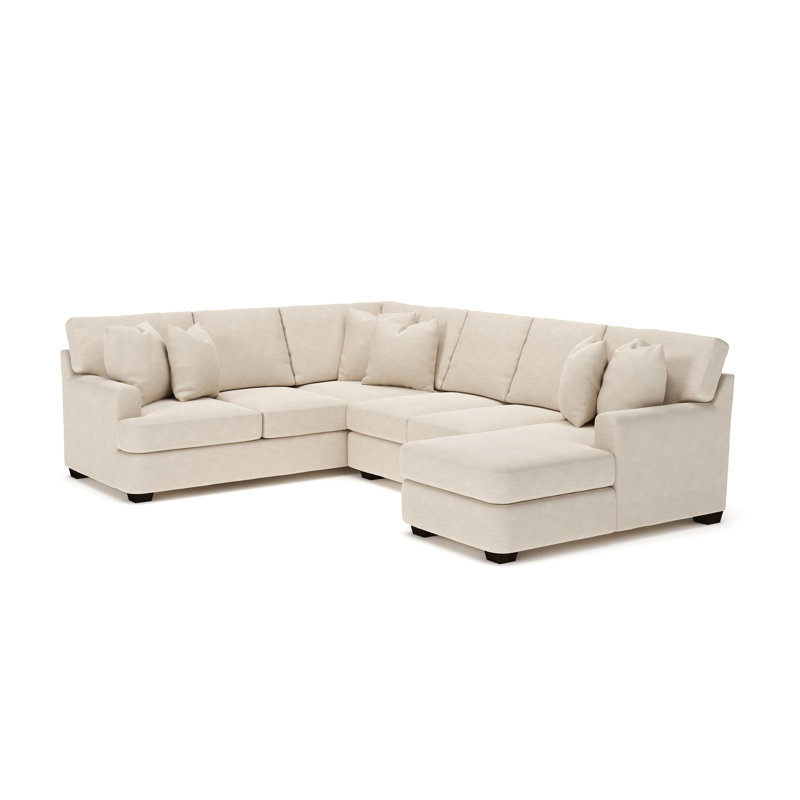 Emilio Upholstered U-Shaped Sectional, Classic Indigo Denim, Right Hand Facing