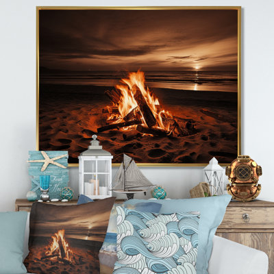 Sapin de plage au coucher du soleil I - Décoration murale nautique et plage